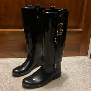 Coach black rain boots size 6